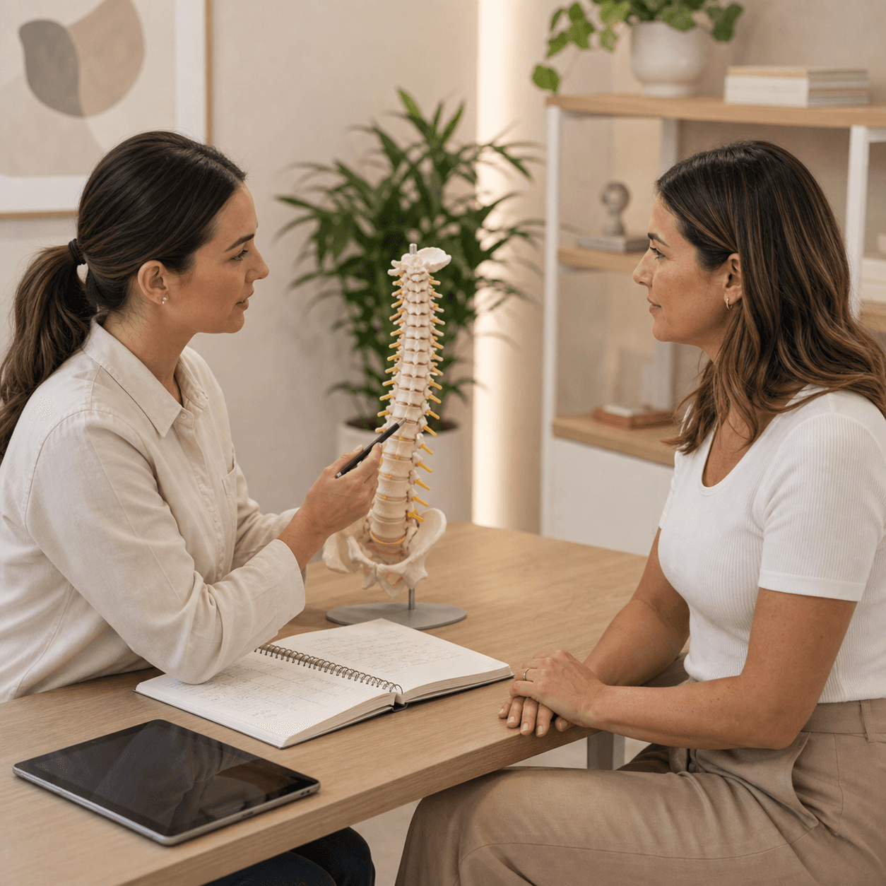 Dr Asena Bulbul discussing a treatment plan with a patient