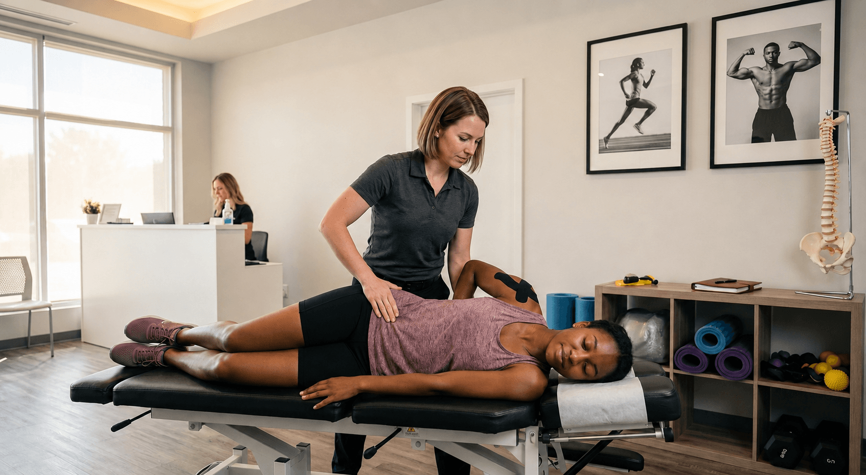 Male athletes training